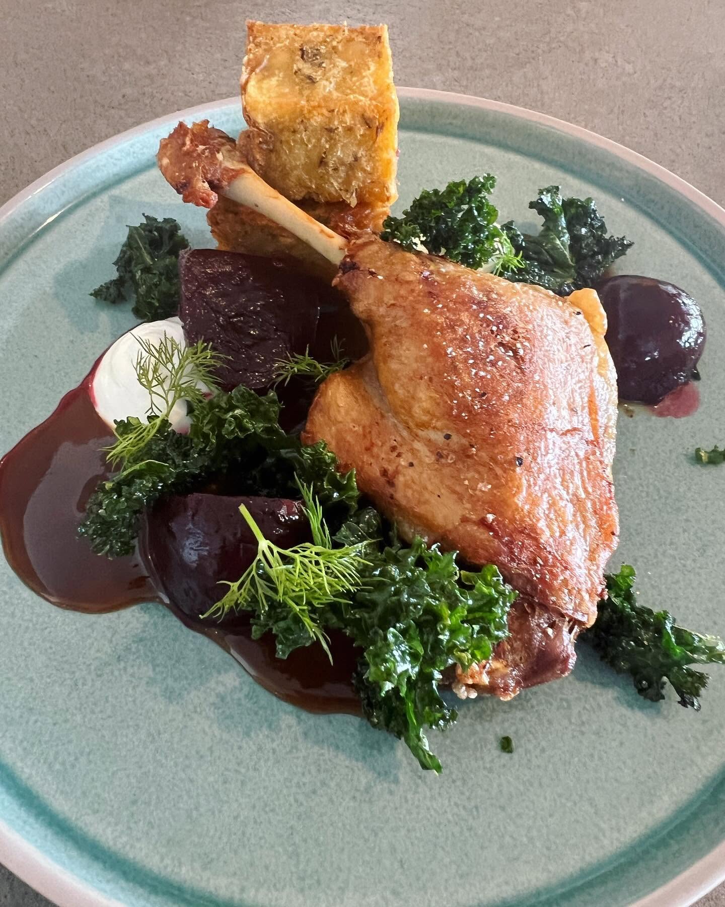 Duck confit with beetroot
