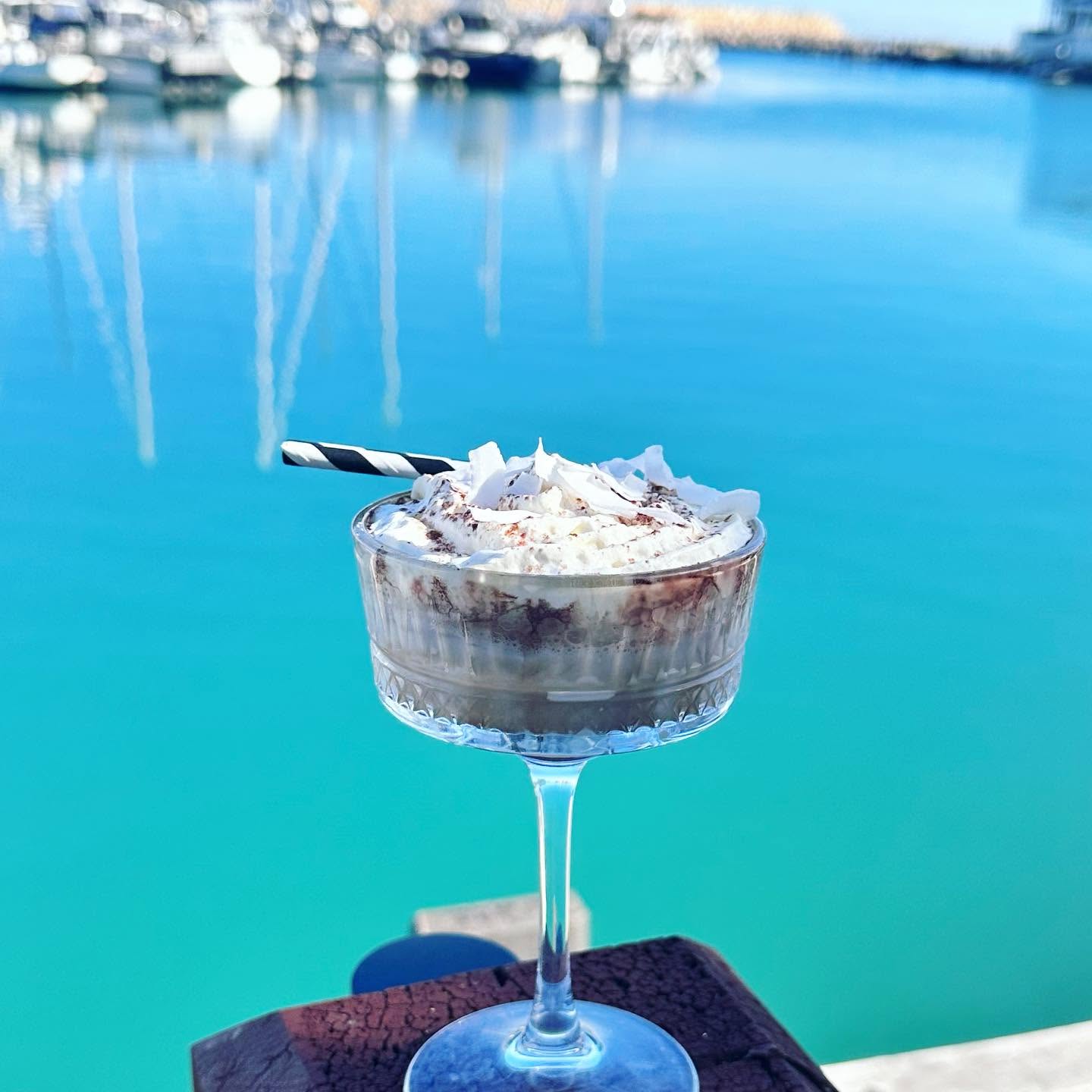 Iced whipped cream drink
