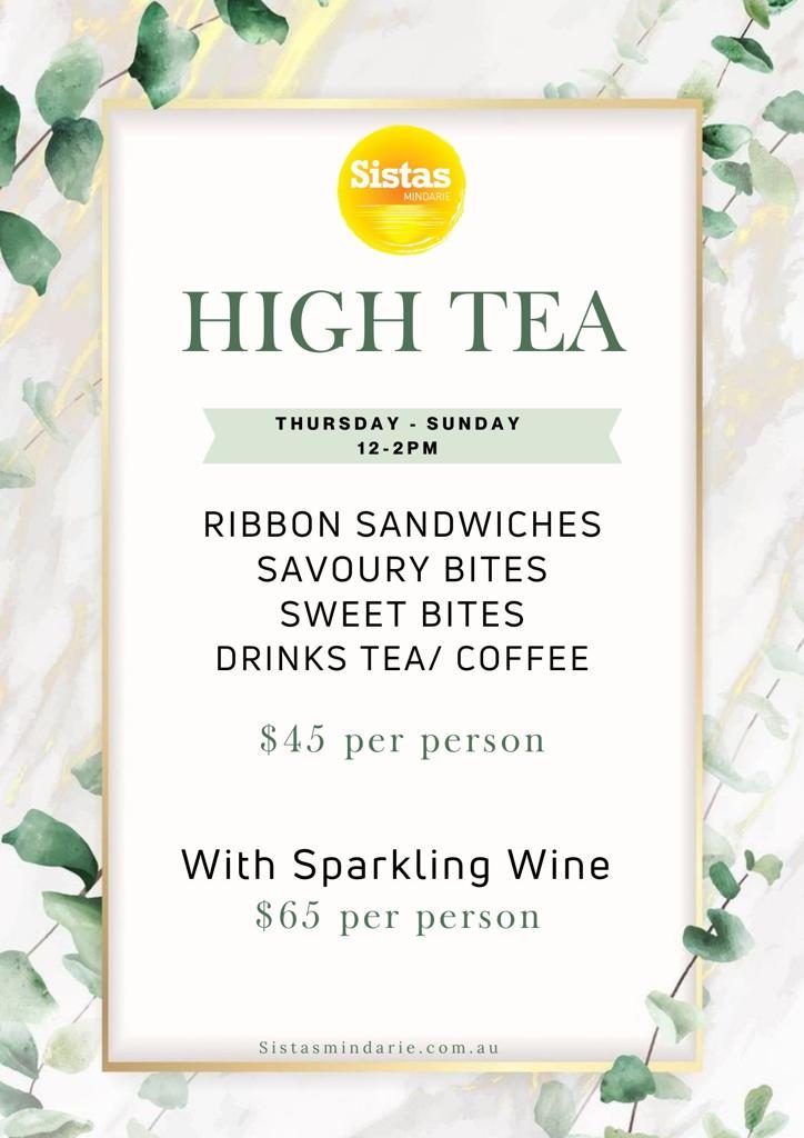 High tea at Sistas Mindarie